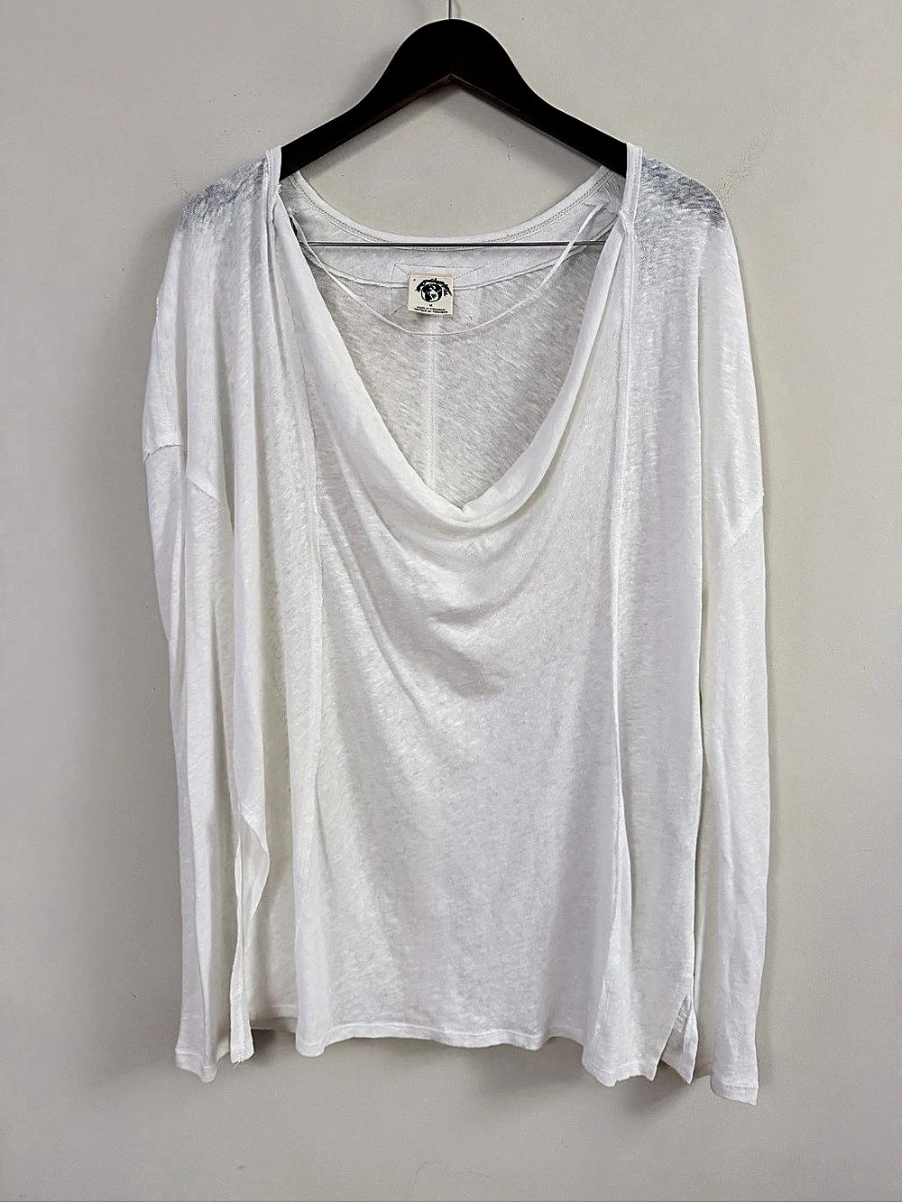 Free People We The Free Cowl-Neck Top long sleeve White Size Medium